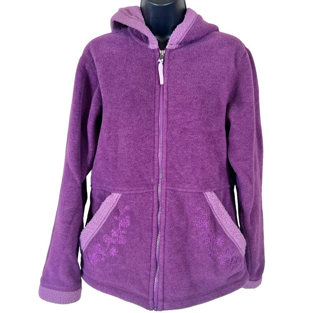 Rare Vintage Patagonia Synchilla Purple Floral Embroidery Full Zip Sherpa Jacket